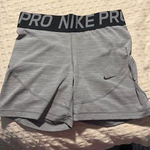 Grey nike pro compression shorts